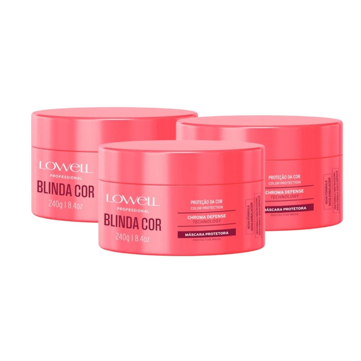 Lowell Blinda Cor Kit 3 Máscara Protetora 240g