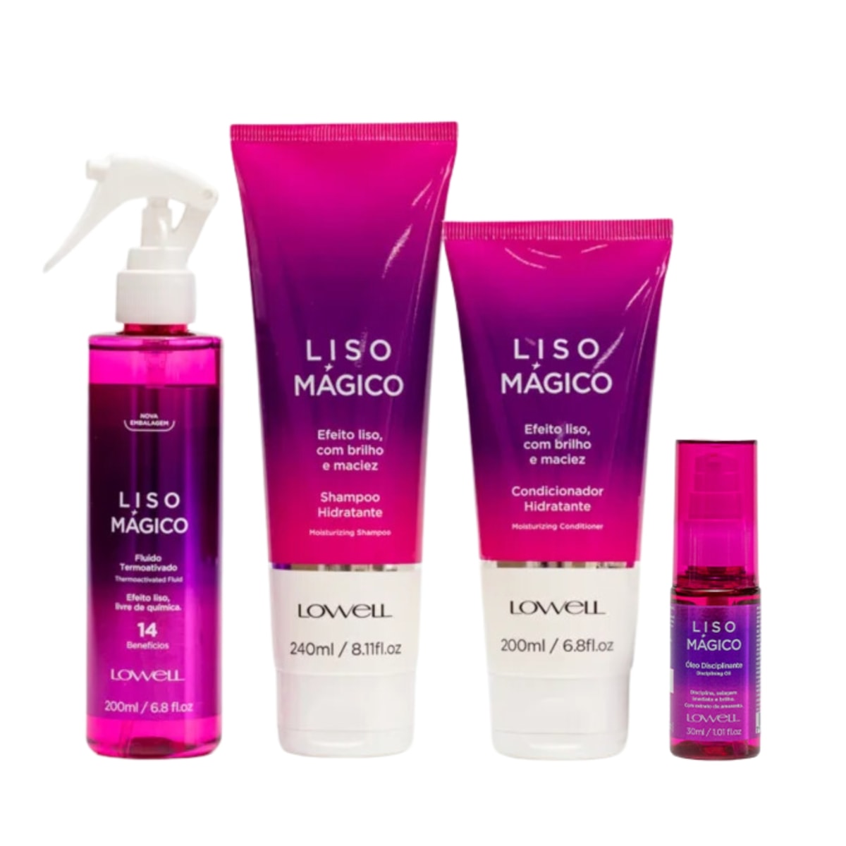 Lowell Keeping Liss Liso Mágico Shampoo + Condicionador + Termoativo + Óleo Capilar Lowell Keeping Liss Liso Mágico Shampoo + Condicionador + Termoativo + Óleo Capilar