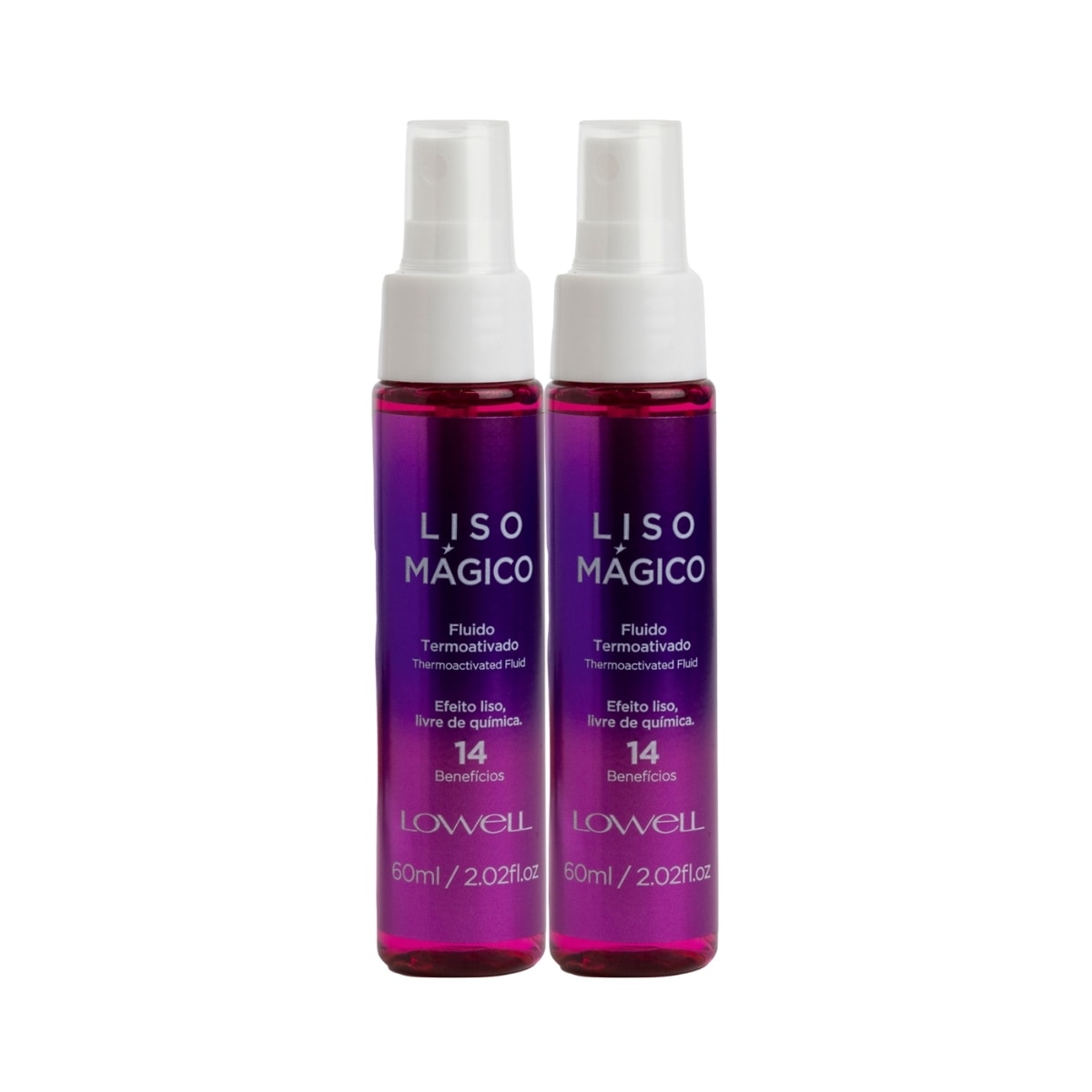 Lowell Liso Magico Kit 2 Efeito Fluido Termoativado 60ml Lowell Liso Magico Kit 2 Efeito Fluido Termoativado 60ml
