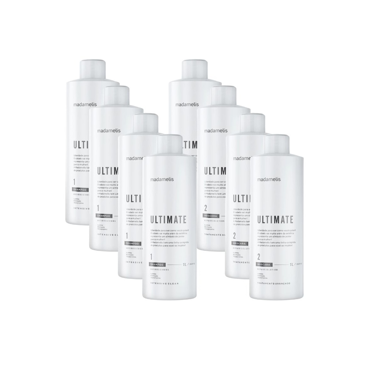 Madamelis Ultimate Escova Progressiva 4 Kits de (2 x 1 Litro) Madamelis Ultimate Escova Progressiva 4 Kits de (2 x 1 Litro)