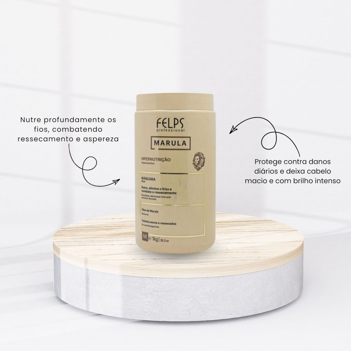 Máscara Felps Marula de Hiper Máscara de Nutrição 1000 g Máscara Felps Marula de Hiper Máscara de Nutrição 1000 g