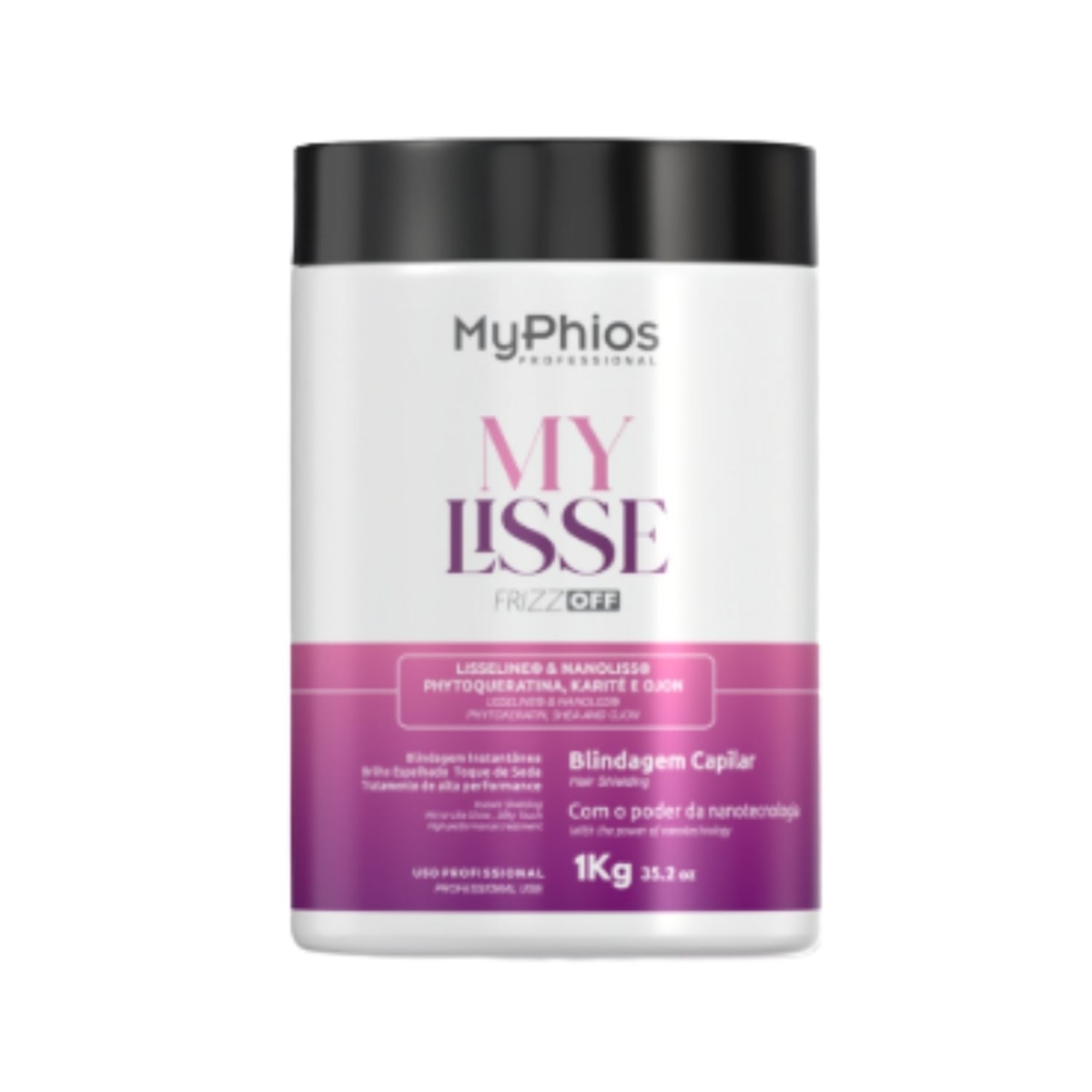 Máscara MyPhios Blindagem Capilar Frizz Off Cabelos Sedosos 1 Kg