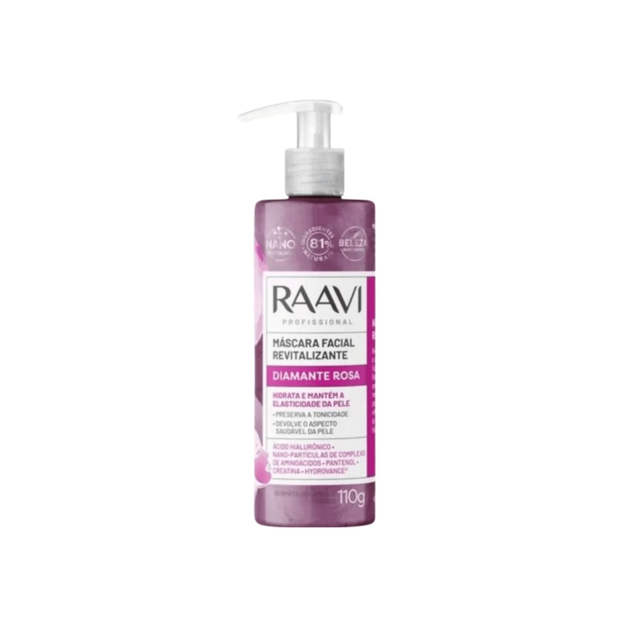 Máscara Raavi Facial Diamante Rosa Renovação 110 g Máscara Raavi Facial Diamante Rosa Renovação 110 g