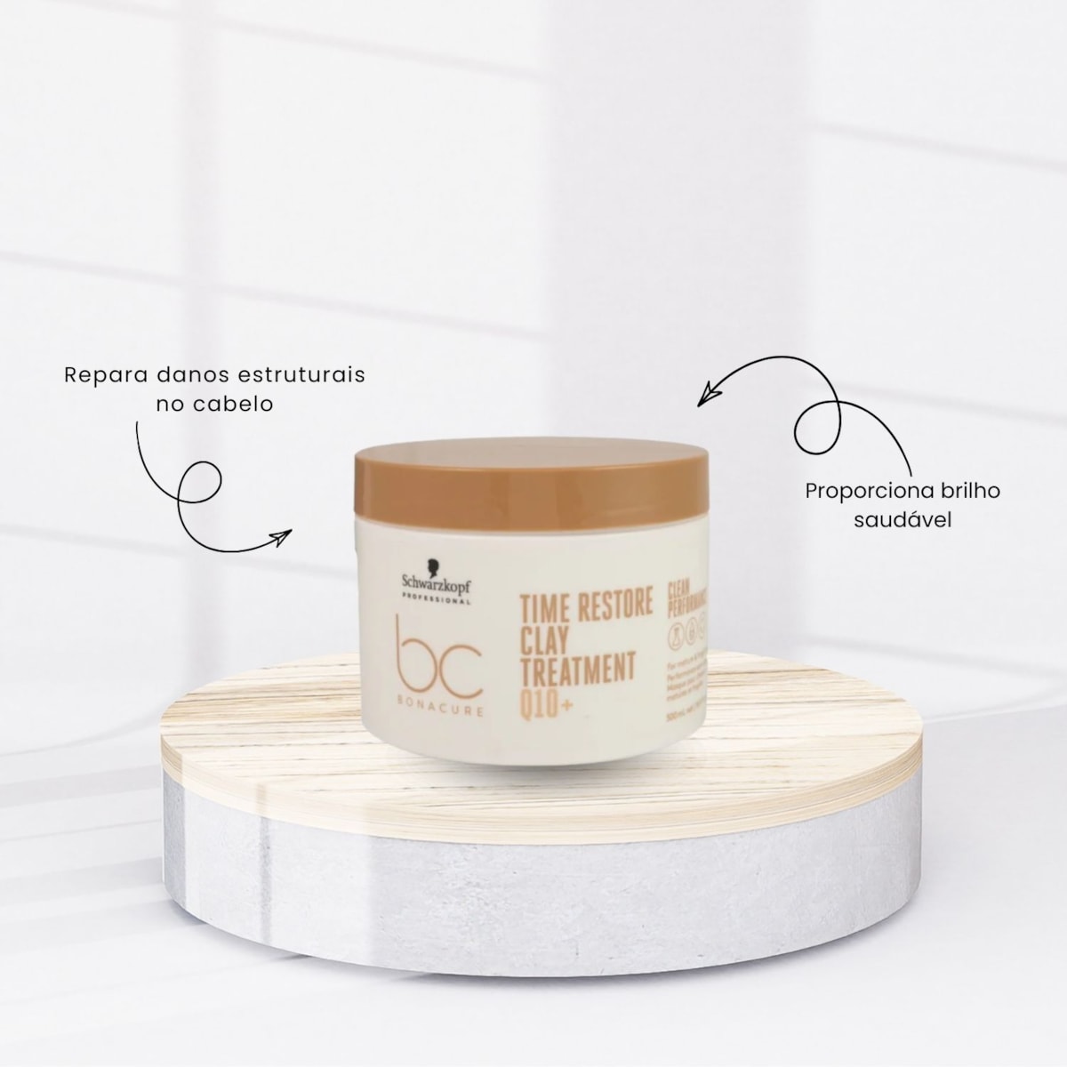 Máscara Schwarzkopf Time Restore Clay Q10+ 500 ml