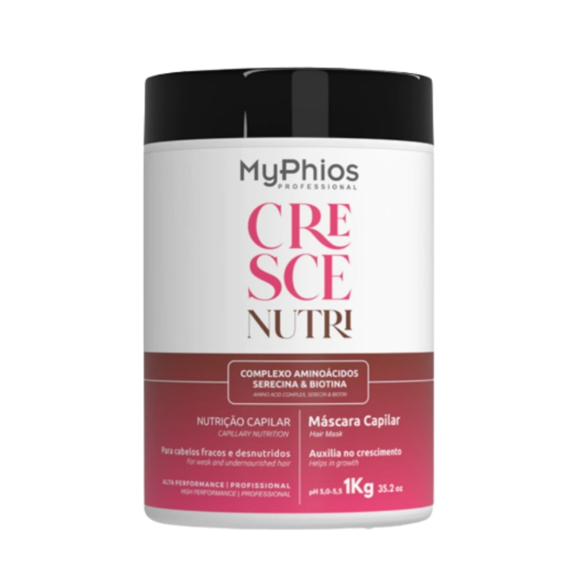 MyPhios Máscara Cresce Nutri Fortalecimento e Nutrição Capilar 1 kg