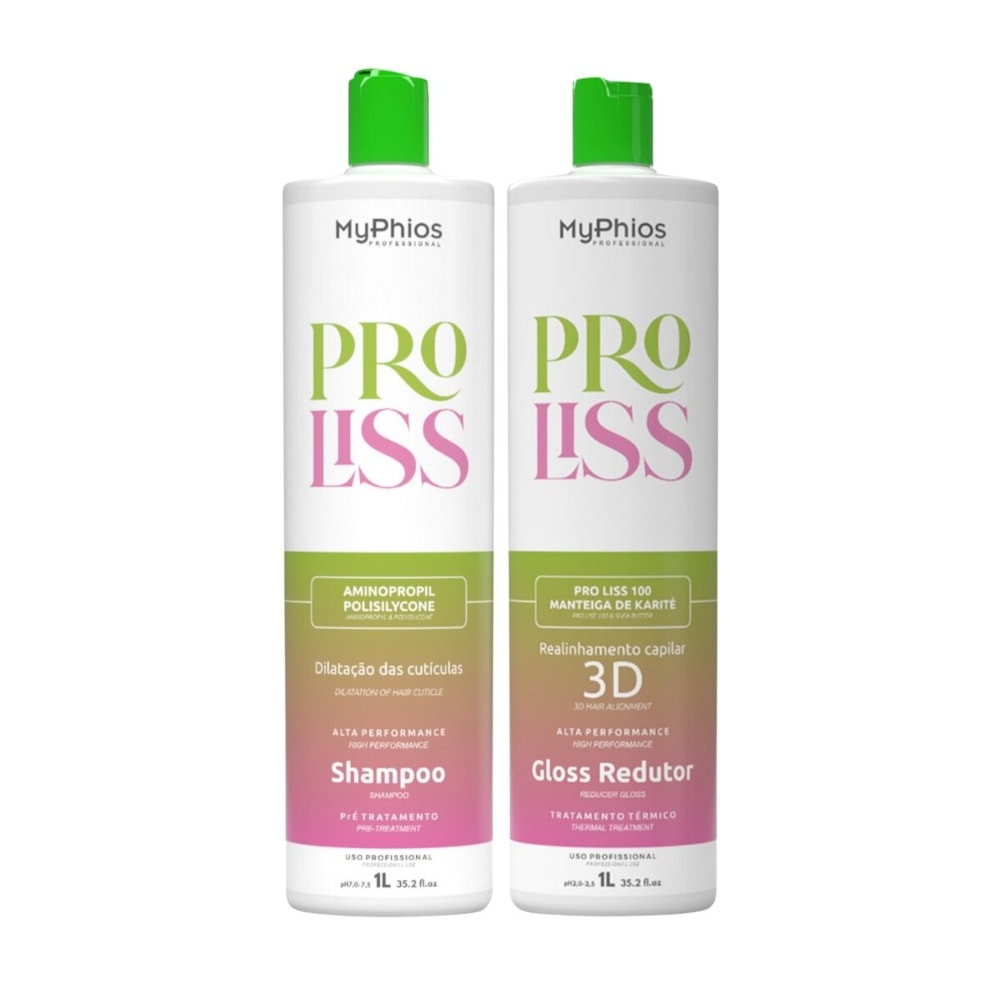 MyPhios ProLiss Shampoo e Gloss Redutor Realinhamento 1L