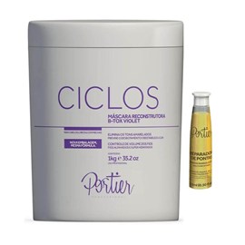 Portier Ciclos B-Tox Violet Máscara Reconstrutora 1kg + Ampola Semi Di Lino 15ml
