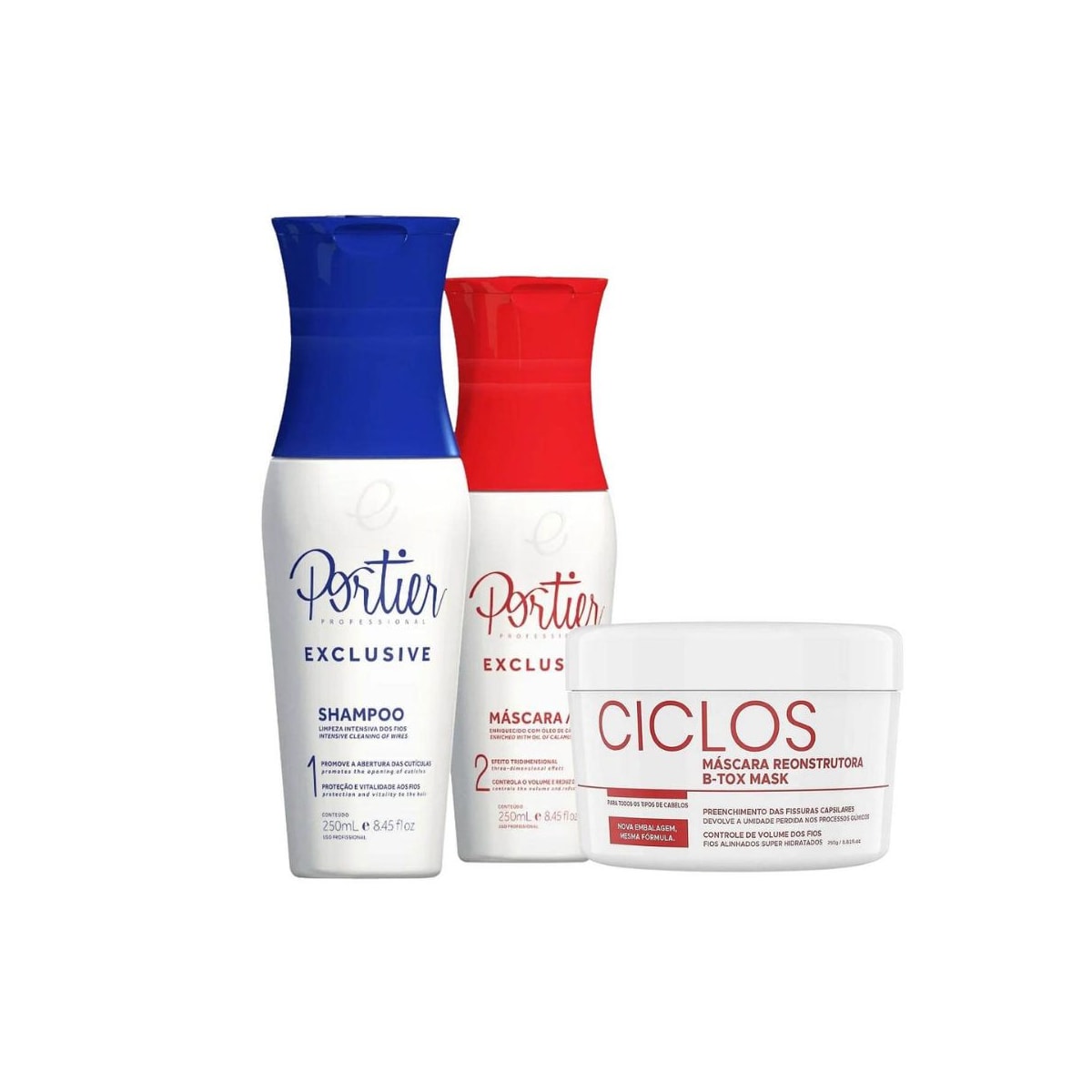 Portier Exclusive Progressiva (2x 250ml) + Ciclos B-Tox Máscara Reconstrutora 250g Portier Exclusive Progressiva (2x 250ml) + Ciclos B-Tox Máscara Reconstrutora 250g