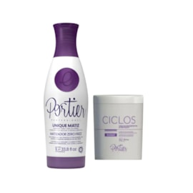 Portier Unique Termo Redutor Matizador 1000ml + Ciclos B-Tox Violet Máscara Reconstrutora 1kg