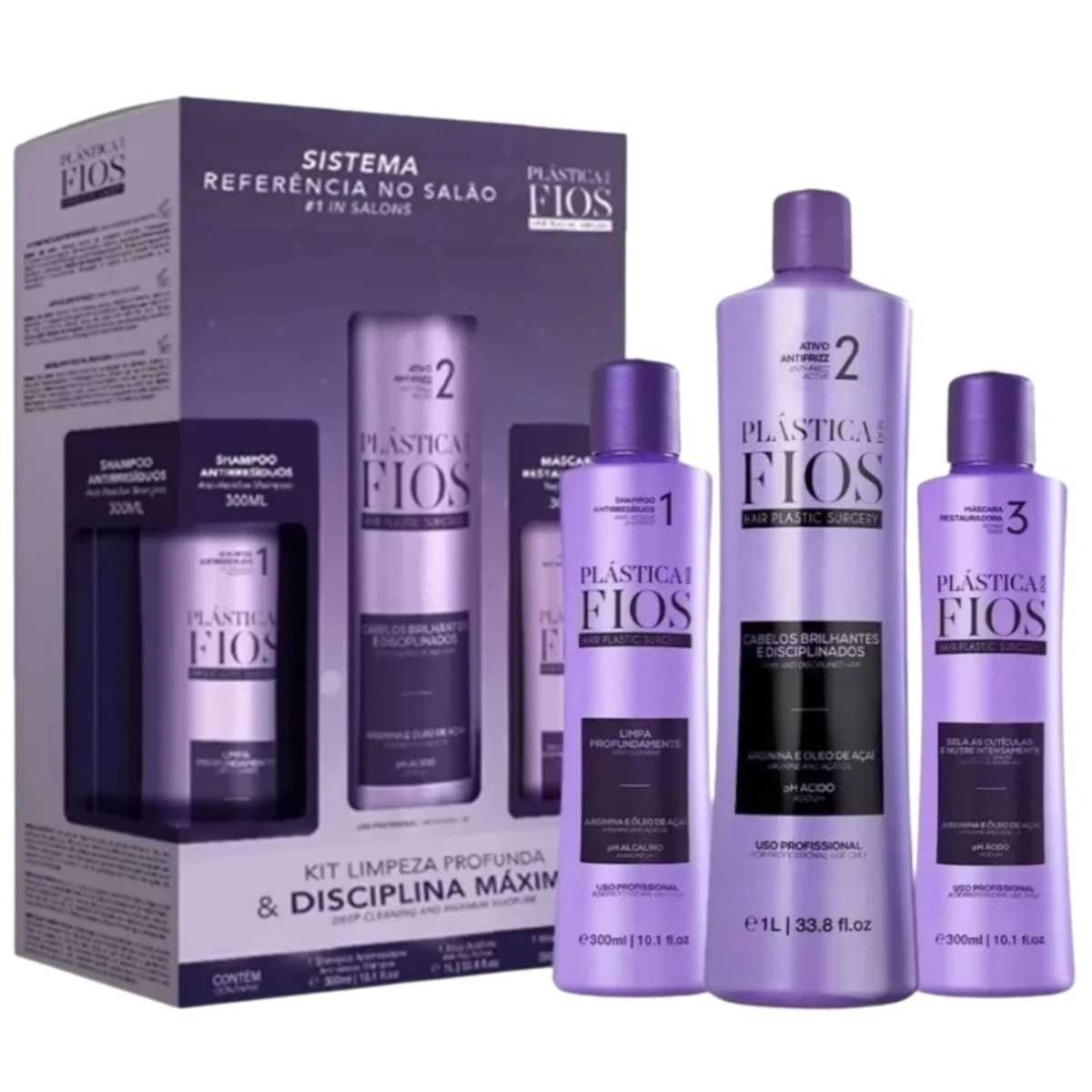 Progressiva Cadiveu Plástica dos Fios Selagem Térmica Escova Inteligente (2 x 300 ml+1 Litro) Progressiva Cadiveu Plástica dos Fios Selagem Térmica Escova Inteligente (2 x 300 ml+1 Litro)