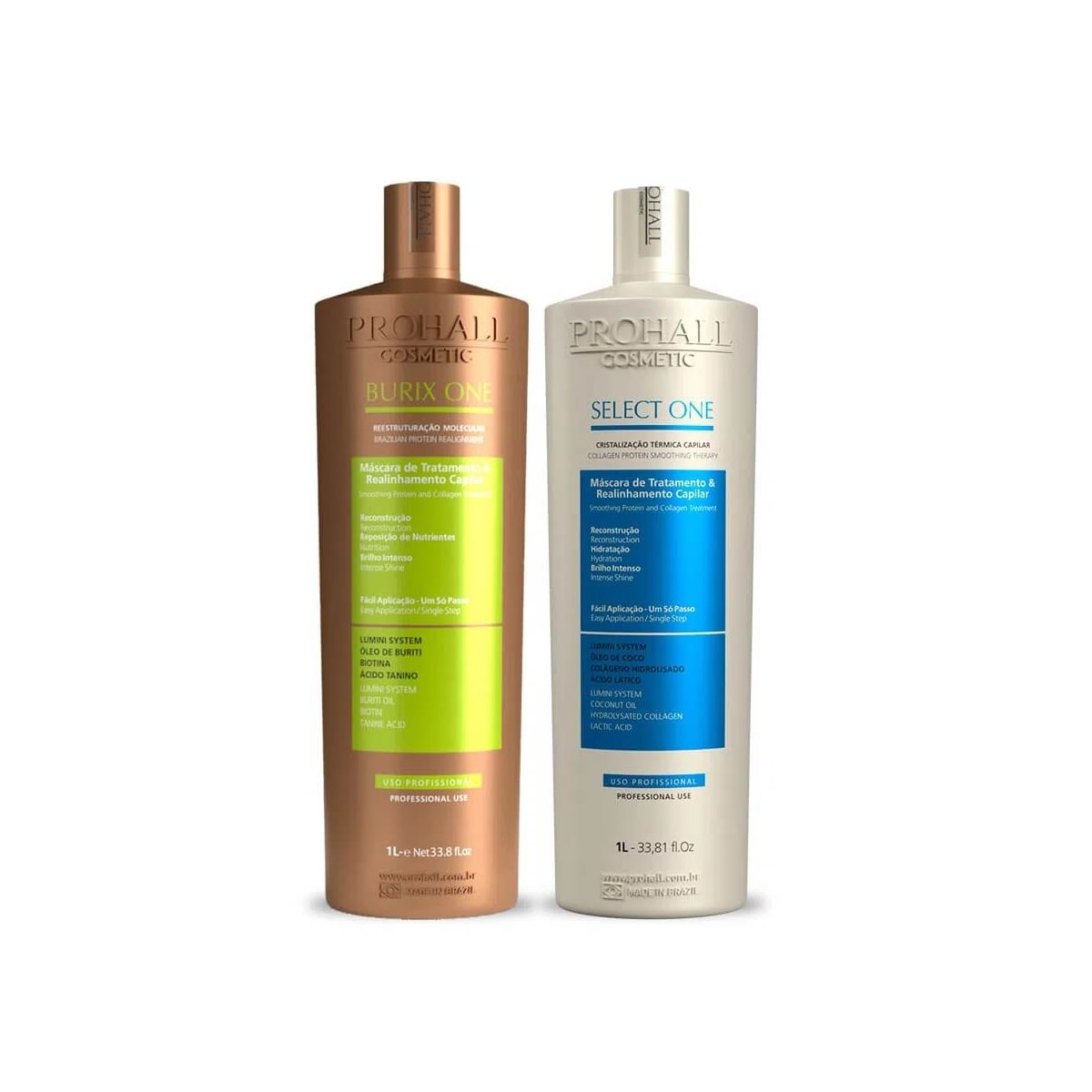 Prohall Kit Select One + Burix One Vegana 2x1 Litro Prohall Kit Select One + Burix One Vegana 2x1 Litro