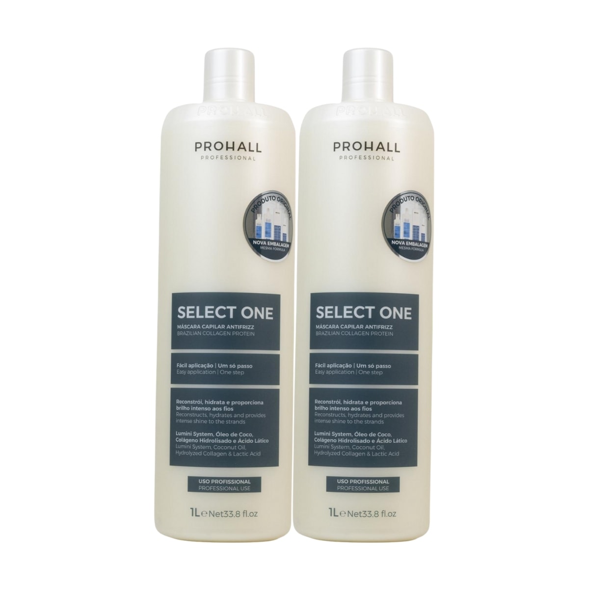 Prohall Select One Antifrizz Kit 2 Máscara Capilar 1L Prohall Select One Antifrizz Kit 2 Máscara Capilar 1L