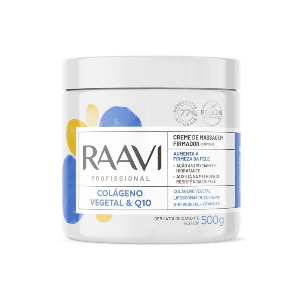 Raavi Creme de Massagem Colágeno Vegetal e Q10 500g