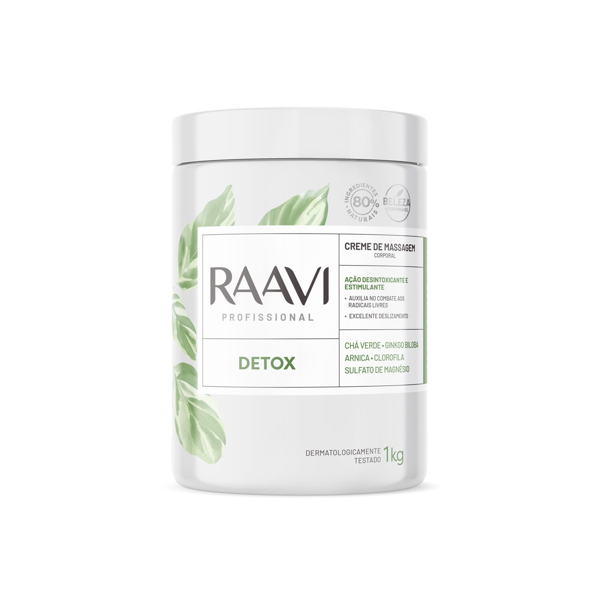 Raavi Creme de Massagem Corporal Detox 1000g Raavi Creme de Massagem Corporal Detox 1000g