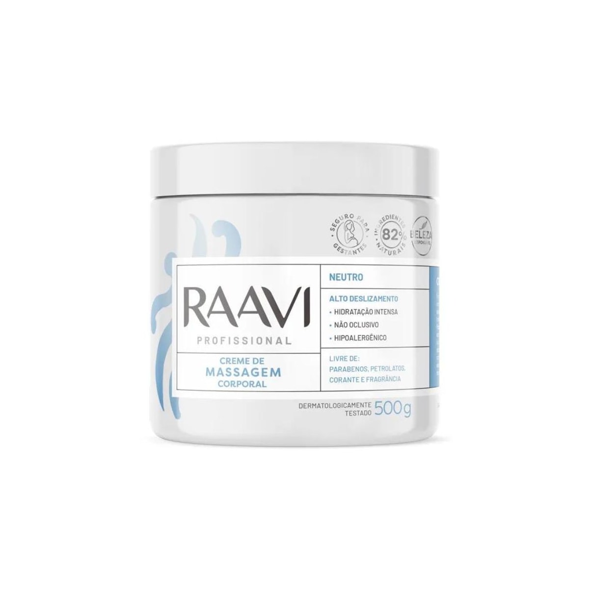 Raavi Creme de Massagem Corporal Neutro 500g Raavi Creme de Massagem Corporal Neutro 500g