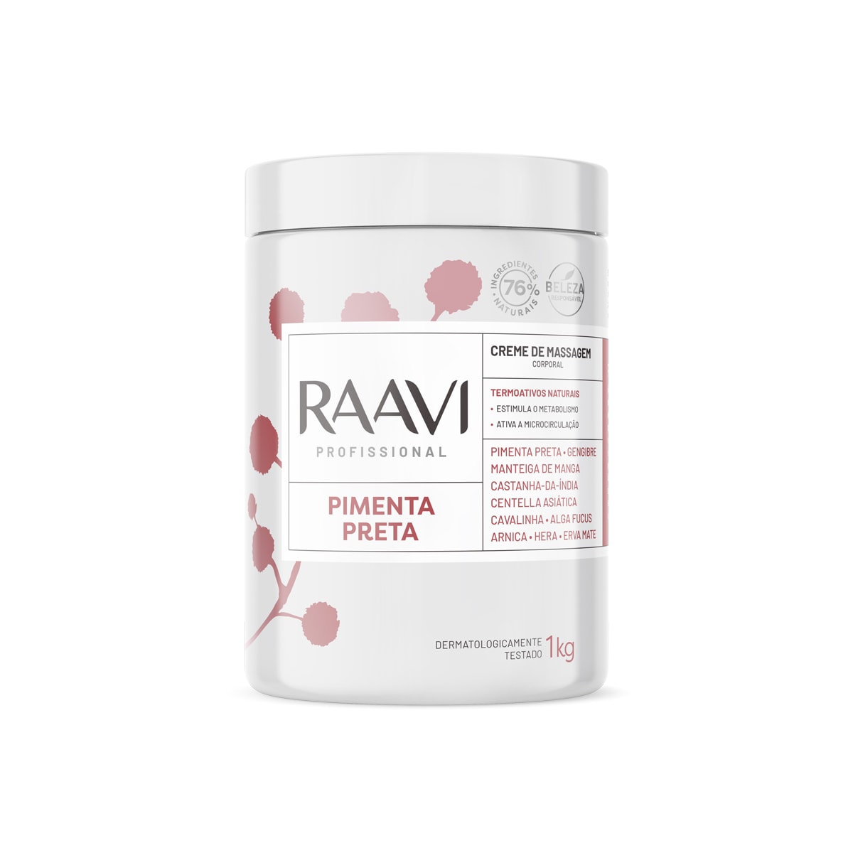Raavi Creme de Massagem Corporal Pimenta Preta 1000g Raavi Creme de Massagem Corporal Pimenta Preta 1000g
