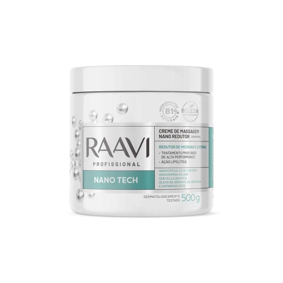 Raavi Creme de Massagem Nano Redutor 500g Raavi Creme de Massagem Nano Redutor 500g