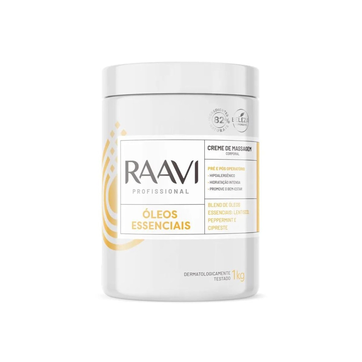 Raavi Creme de Massagem Óleos Essenciais 1Kg Raavi Creme de Massagem Óleos Essenciais 1Kg