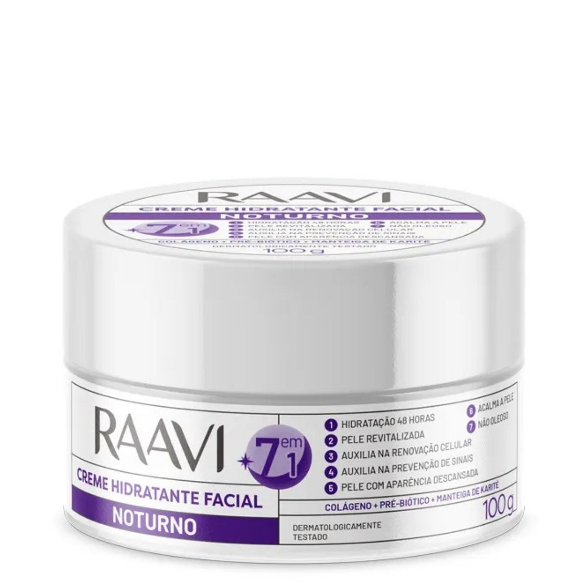 Raavi Creme Hidratante Facial Noturno 100 g Raavi Creme Hidratante Facial Noturno 100 g