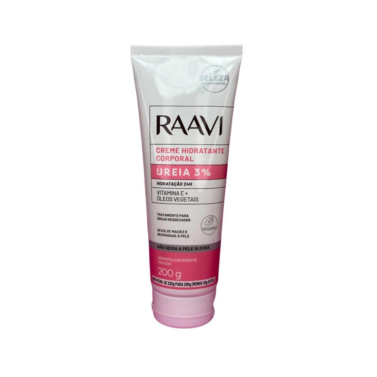 Raavi Creme Hidratante Ureia 3% Hidrataçao 24h 200 g