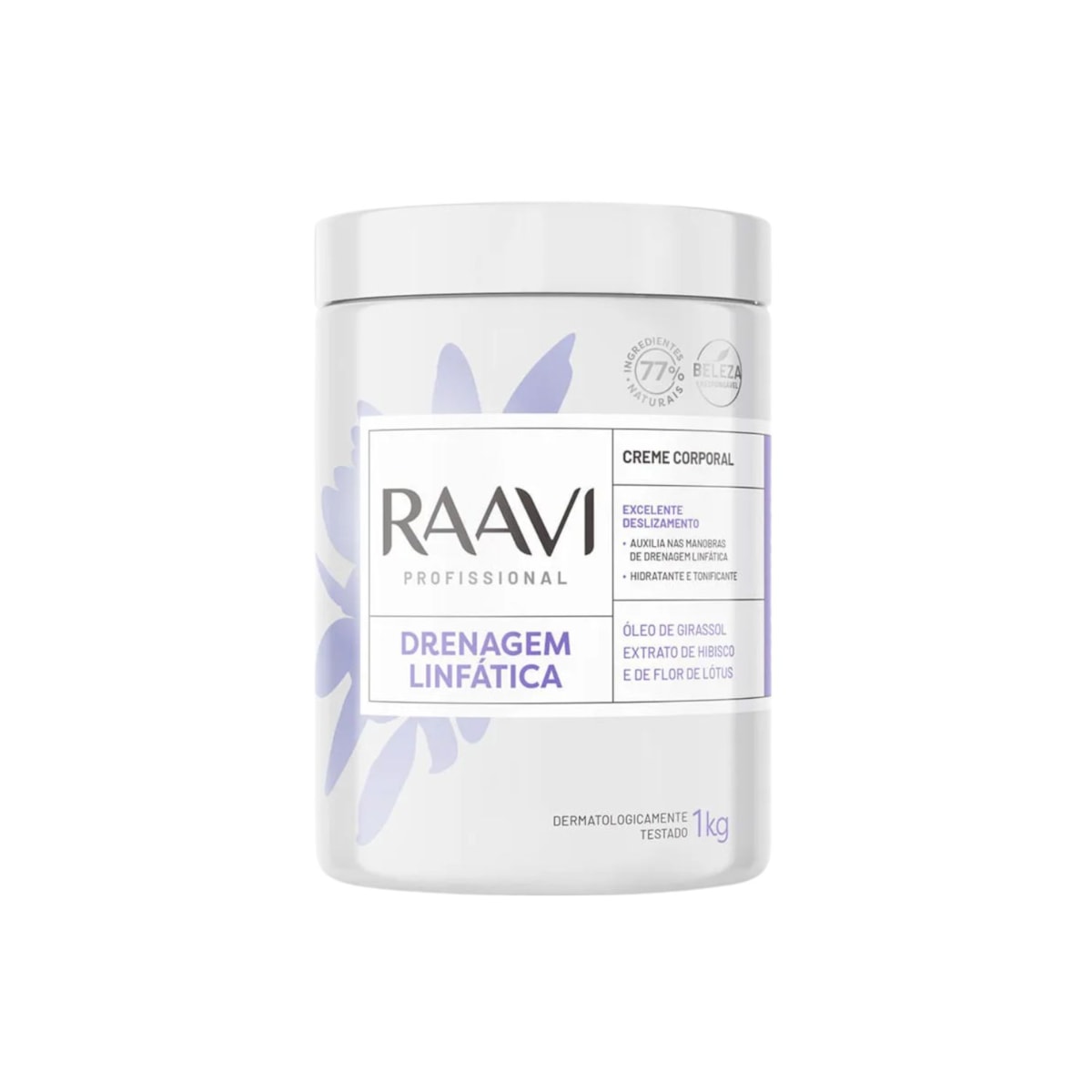 Raavi Drenagem Linfática Creme Corporal 1000g Raavi Drenagem Linfática Creme Corporal 1000g