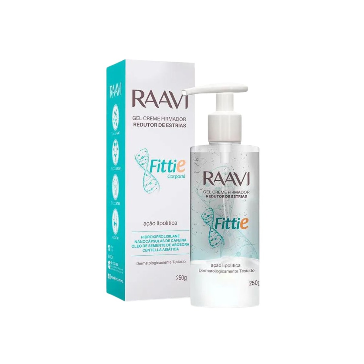 Raavi Fittie Gel Creme Firmador Redutor de Estrias 250 g Raavi Fittie Gel Creme Firmador Redutor de Estrias 250 g