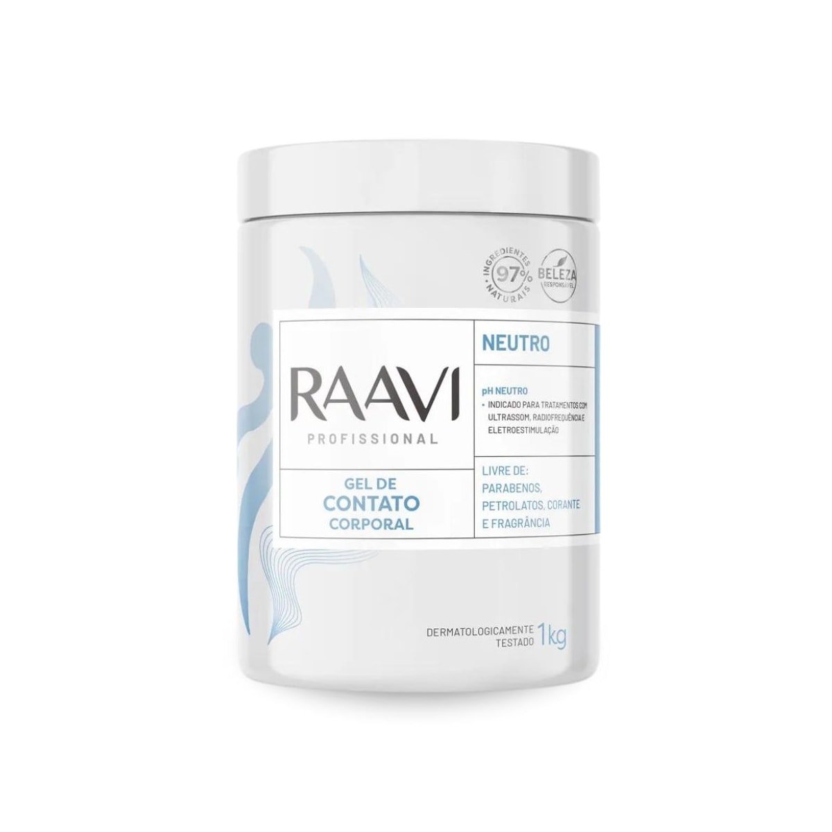 Raavi Gel de Contato Corporal Neutro 1 Kg Raavi Gel de Contato Corporal Neutro 1 Kg