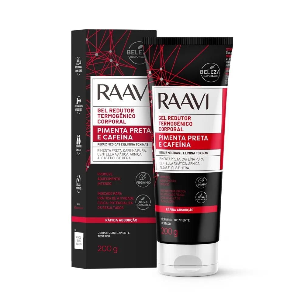 Raavi Gel Redutor Termogênico Pimenta Preta e Cafeína 200g