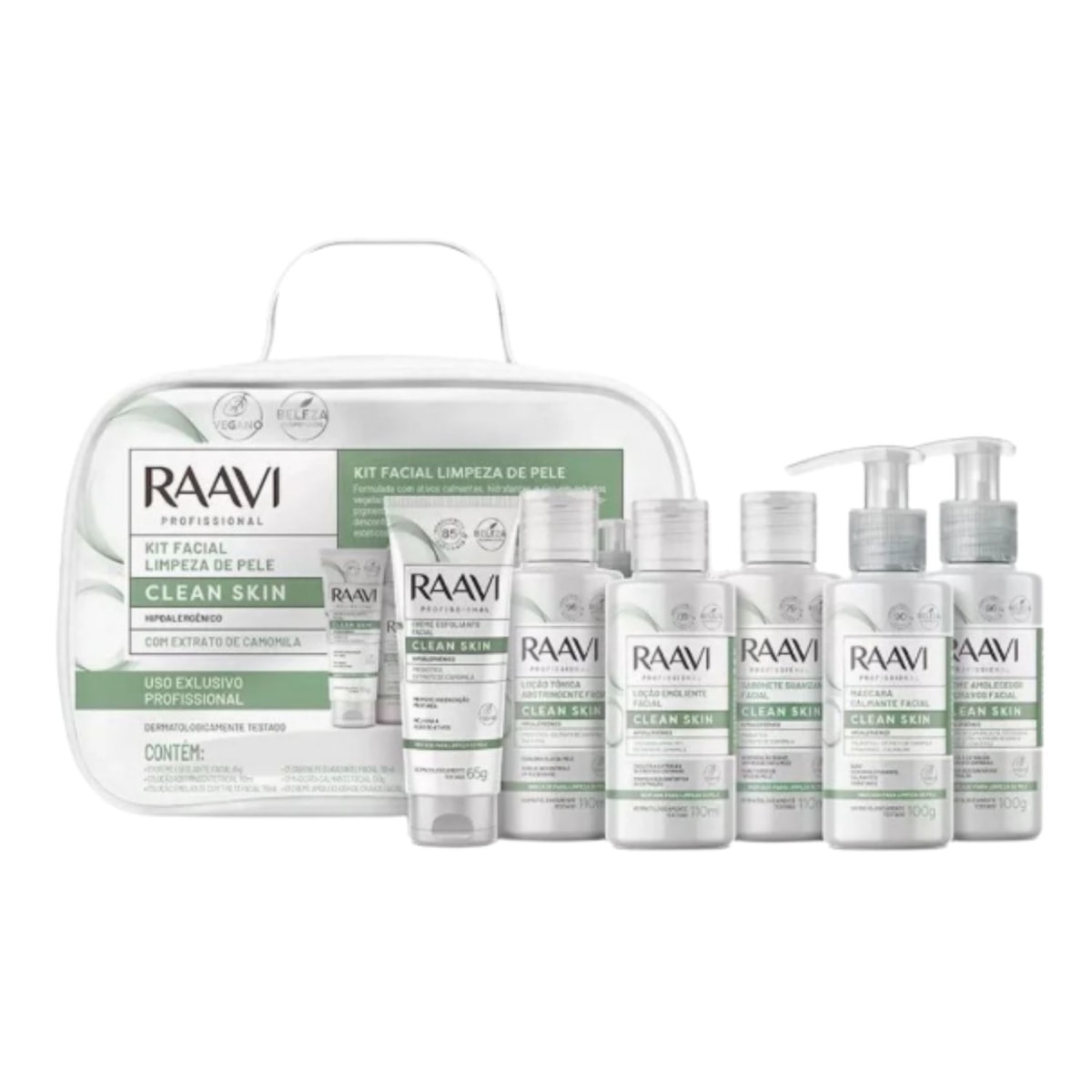 Raavi Kit Facial Limpeza de Pele - Clean Skin Com Extrato de Camomila Raavi Kit Facial Limpeza de Pele - Clean Skin Com Extrato de Camomila
