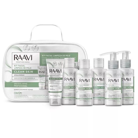 Raavi Kit Facial Limpeza de Pele - Clean Skin Com Extrato de Camomila