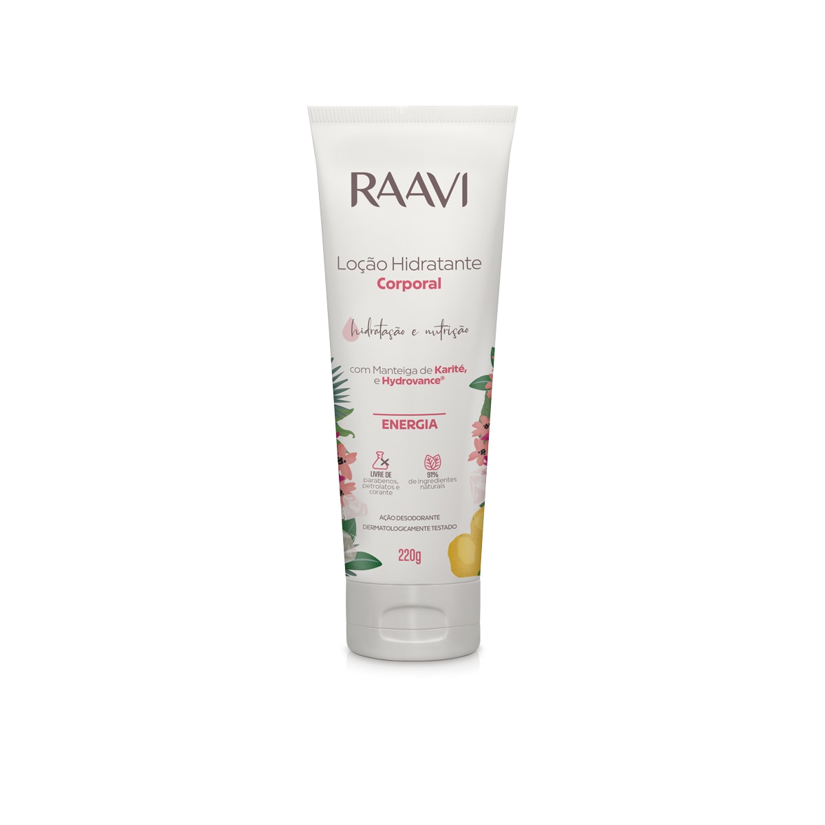 Raavi Loção Hidratante Corporal Energia 220g Raavi Loção Hidratante Corporal Energia 220g