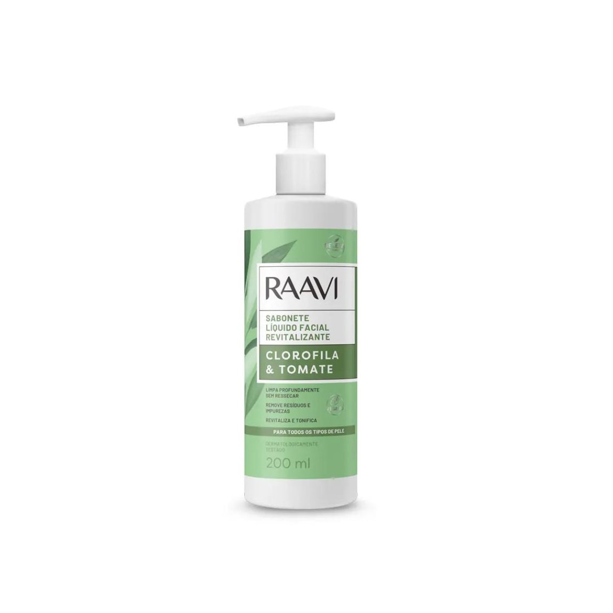 Raavi Sabonete Líquido Facial Revitalizante Clorofila e Tomate 200 ml