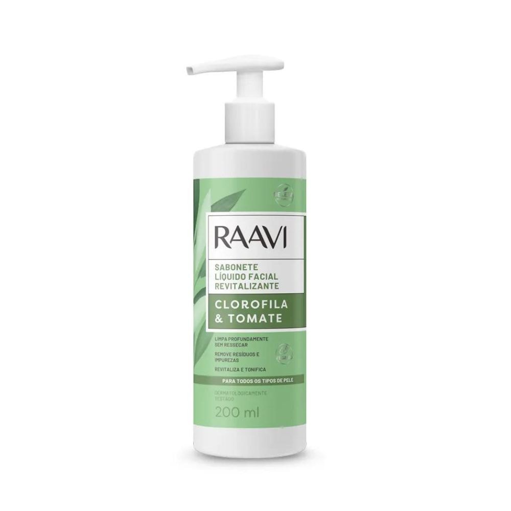 Raavi Sabonete Líquido Facial Revitalizante Clorofila e Tomate 200ml