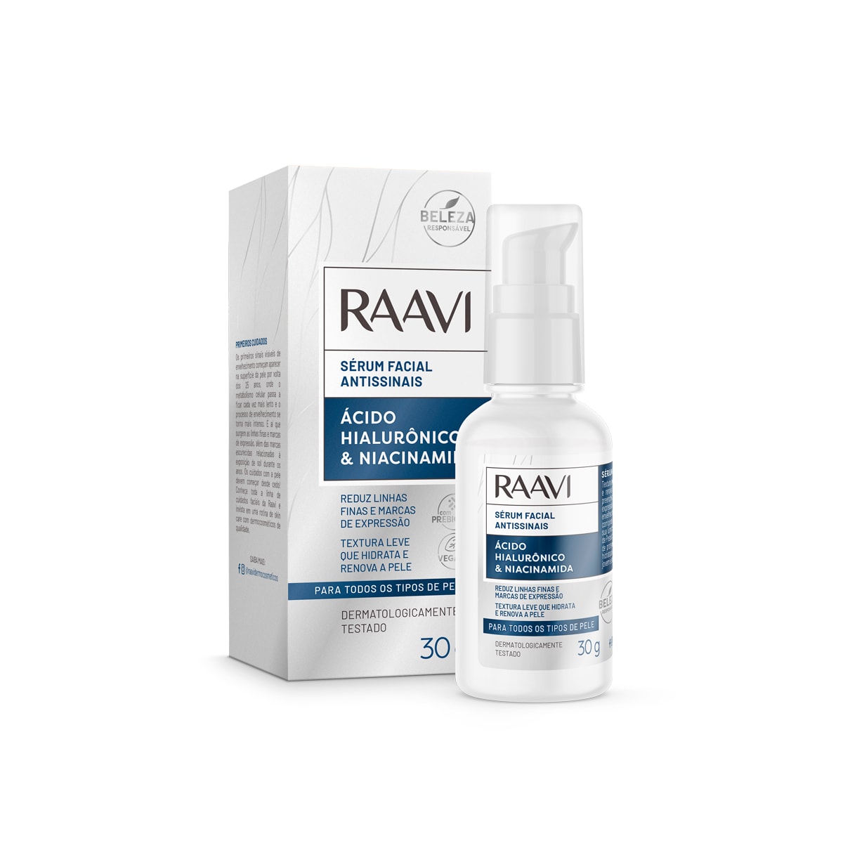 Raavi Sérum Facial Antissinais Ácido Hialurônico e Niacinamida 30g Raavi Sérum Facial Antissinais Ácido Hialurônico e Niacinamida 30g