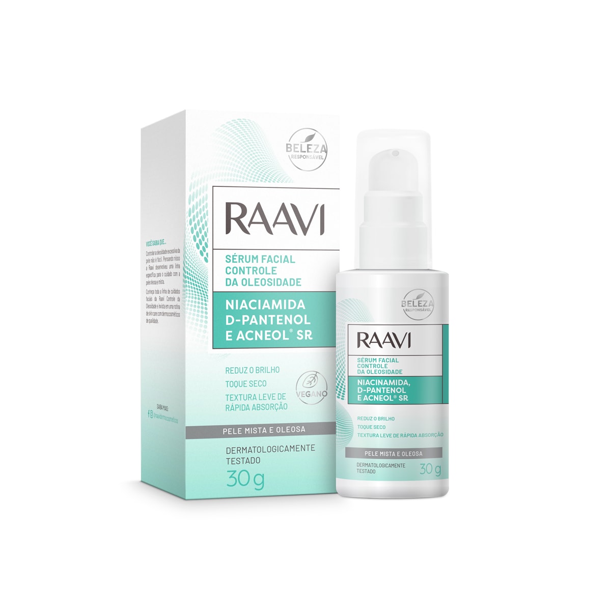 Raavi Sérum Facial Controle de Oleosidade Niaciamida 30 g