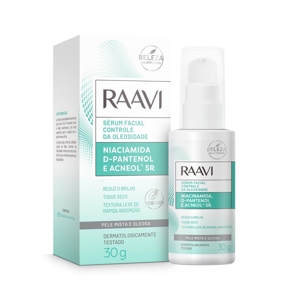 Raavi Sérum Facial Controle de Oleosidade Niaciamida 30g