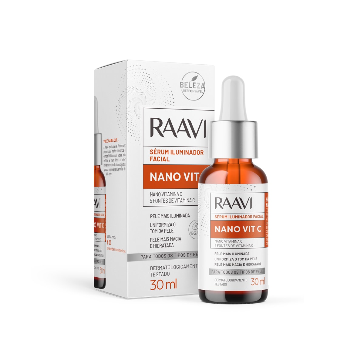 Raavi Sérum Iluminador Facial Nano Vit C 30ml Raavi Sérum Iluminador Facial Nano Vit C 30ml