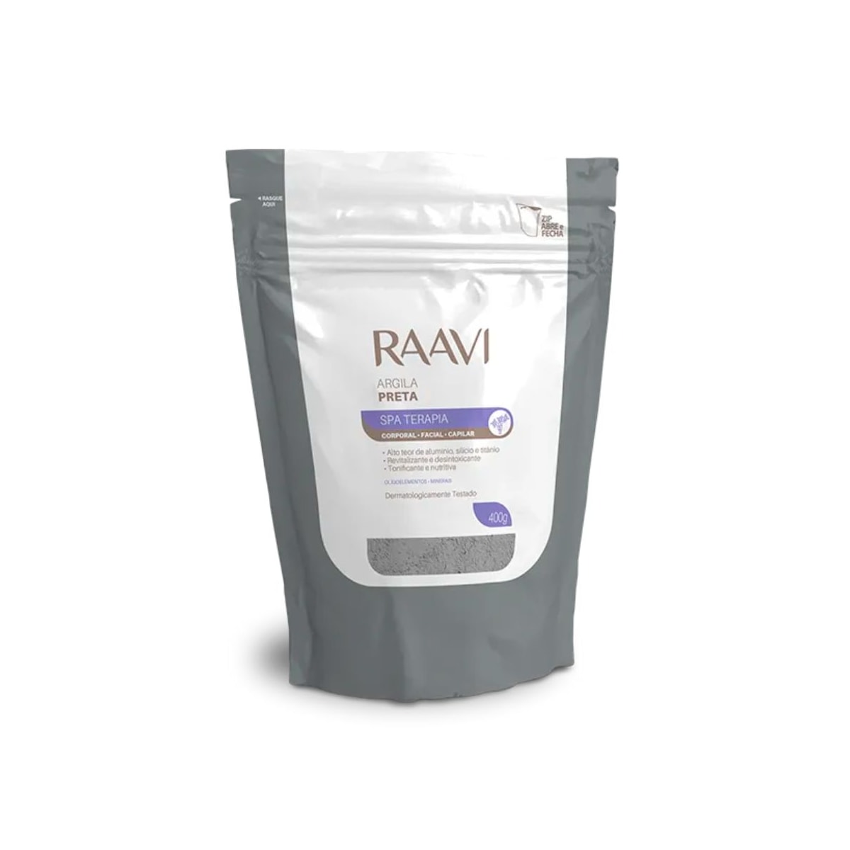 Raavi SPA Terapia Corporal Facial Capilar Argila Preta 400 g Raavi SPA Terapia Corporal Facial Capilar Argila Preta 400 g