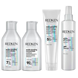 Redken Acidic Bonding Concentrate Duo Pequeno + pH Sealer 250ml + Concentrate Leave-in 150ml