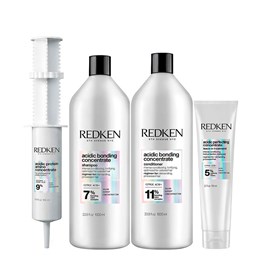 Redken Acidic Bonding Concentrate Shampoo + Condicionador 1L + Concentrate Leave-in 150ml + Protein Amino 100ml