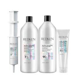 Redken Acidic Bonding Concentrate Shampoo + Condicionador 1L + Concentrate Leave-in 150ml + Protein Amino 100ml