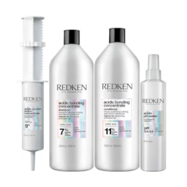 Redken Acidic Bonding Concentrate Shampoo + Condicionador 1L + pH Sealer 250ml + Protein Amino 100ml