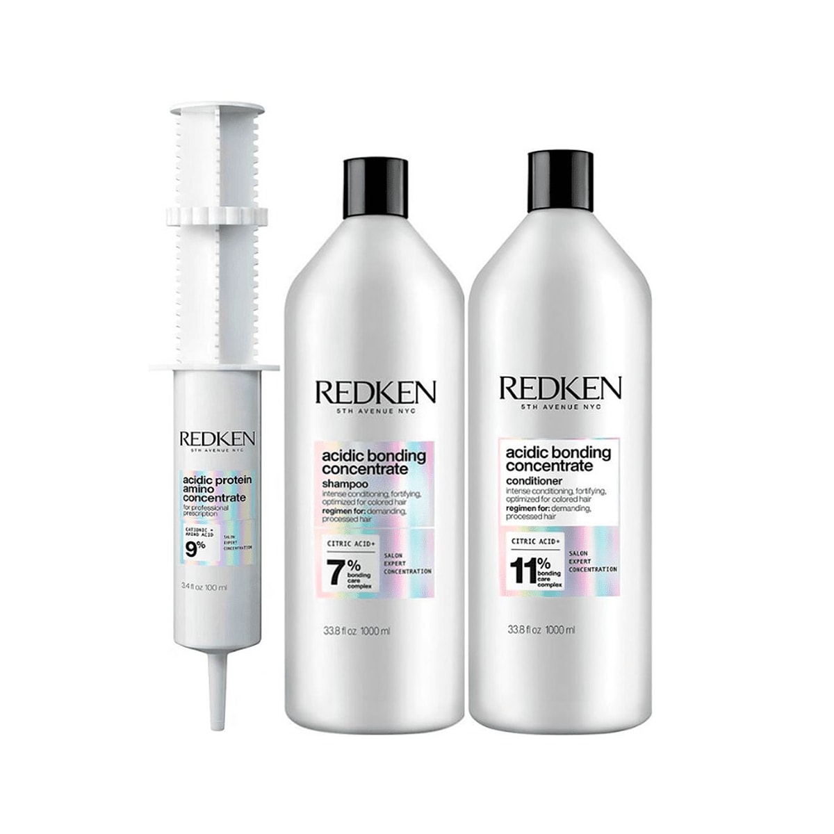 Redken Acidic Bonding Concentrate Shampoo + Condicionador 1L + Protein Amino Concentrate 100ml Redken Acidic Bonding Concentrate Shampoo + Condicionador 1L + Protein Amino Concentrate 100ml