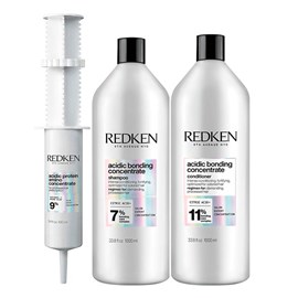 Redken Acidic Bonding Concentrate Shampoo + Condicionador 1L + Protein Amino Concentrate 100ml