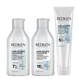 Redken Acidic Bonding Concentrate Shampoo + Condicionador 300ml + Concentrate Leave-in 150ml
