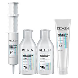 Redken Acidic Bonding Concentrate Shampoo + Condicionador 300ml + Concentrate Leave-in 150ml + Protein Amino 100ml