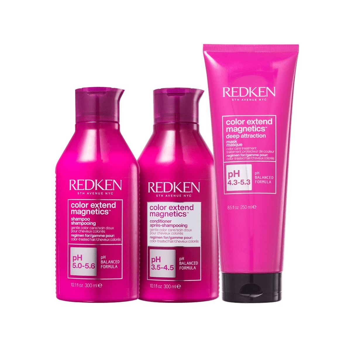 Redken Color Extend Magnetics Shampoo + Condicionador 300ml + Máscara 250ml