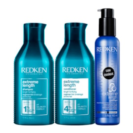 Redken Extreme Length Salon Shampoo + Condicionador 300ml + Reconstrutor Primer 150ml