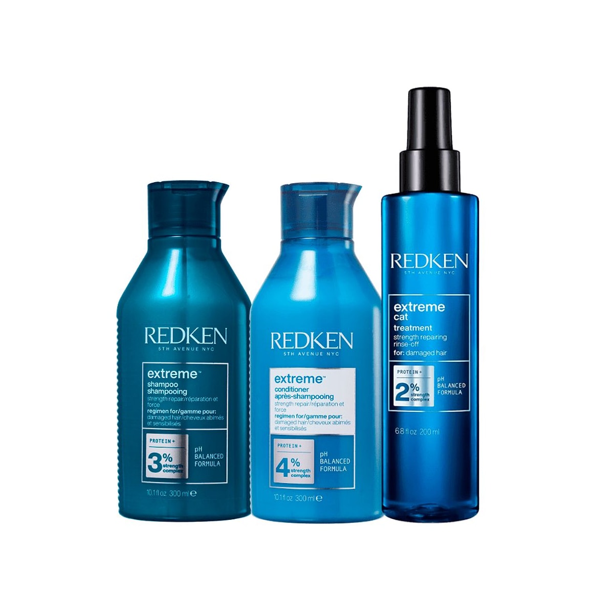 Redken Extreme Shampoo 300ml + Condicionador 250ml + Extreme Anti-Snap Leave-in 250ml Redken Extreme Shampoo 300ml + Condicionador 250ml + Extreme Anti-Snap Leave-in 250ml