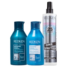 Redken Extreme Shampoo 300ml + Condicionador 250ml + Redken One United 25 Benefits Leave-in 400ml Redken Extreme Shampoo 300ml + Condicionador 250ml + Redken One United 25 Benefits Leave-in 400ml